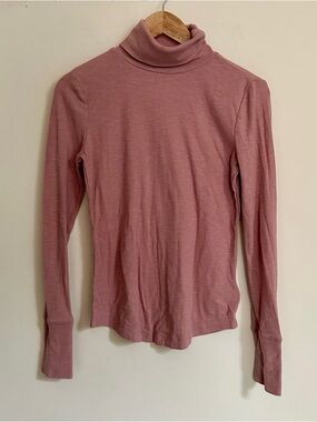 Women's Long Sleeve Turtleneck Top in Dusty Rose